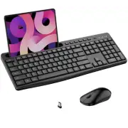 Wireless Keyboard and Mouse Combo, 2.4G Quiet Wireless Computer Keyboard with...