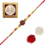 Amba Handicraft Rakhi/Rakhi for Brother/Rudraksha Rakhi/Send rakhi to USA/Rakhi for Brother with Gift Set/Rakhi Bracelet/rakhi for brother and bhabhi/Rakhi Set of 2