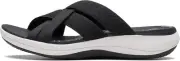 Clarks Women's Mira Grove Flat Sandal 8.5, Black/Black Textile