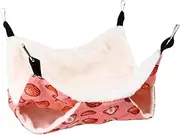 ROMISBABA Hanging Hammock Bed for Small Pets Plush Double Design for Hamsters Hedgehogs Squirrels Guinea Pigs Easy to Install Clean for Cozy Nesting Cages