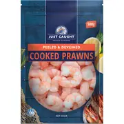 Just Caught Peeled & Deveined Cooked Prawns 500g