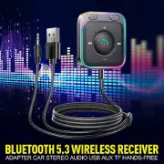 Bluetooth 5.3 Car Wireless Receiver Adapter Stereo Audio 3.5mm AUX Hands-Free