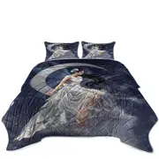 Fantasy Art Moon and the Beautiful Frost Fairy Coverlet