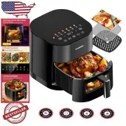 Compact 6Qt Air Fryer with Nonstick Basket - Quick, Easy, and Healthier Cooking