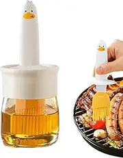 Silicone Pastry Brush - 200 Ml Cute Duck Oil Brush Oil Dispenser - Portable Kitchen Oil Holder, Basting Brush for Grilling, Baking, Cooking, Meat