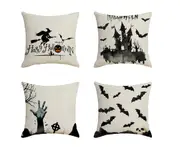 P26 4PCS 45*45cm Home Furnishing Bat Pattern Short Plush Pillowcase Pillowcase Printing Cushion Cover Decoration