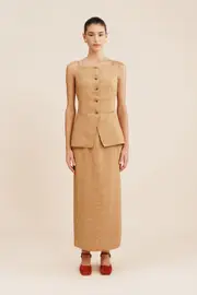 NANCY PENCIL SKIRT - WALNUT