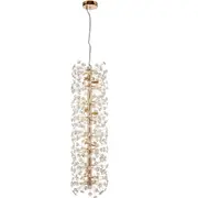 Lerida Gold 12 Light Vertical Crystal Pendants Staircase Chandelier Lights Telbix Lighting
