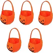 5Pcs Halloween Candy Buckets Pumpkin Storage Baskets for Sweet Treats for Parties Events and Decorations Versatile Containers