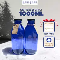 在飛比找蝦皮購物優惠-[COMBO 2] 藍色玻璃瓶 - 容量 1 升