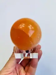 Orange Selenite Crystal sphere (7cm) x 1 (SN029)