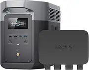 EF ECOFLOW DELTA 2 Max Portable Power Station with 800W Alternator Charger, 3-in-1 Fast DC-DC Charger, Battery Charger & Jump Starter 8× Faster Than Cigarette Chargers, Charges 2kWh in 2.6hr