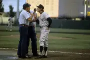 Manager Billy Martin New York Yankees arguing with an umpire at a - Old Photo