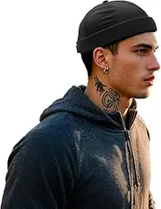 [Clakllie] Lightweight Docker Hat Brimless Hats Quick Dry Beanie Skull Cap Water Resistant Rolled Cuff Retro Sailor Cap