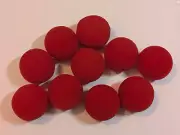 10 RED SOFT SPONGE BALLS 1.75" Magic Trick Clown Foam Magician Set Toy