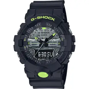 CASIO 卡西歐 G-SHOCK 點陣迷彩LED雙顯錶 GA-800DC-1A