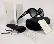 Gucci Round Women's Sunglasses, Black, Gray Gradient