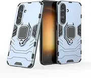 Back Case Cover Case Compatible with Samsung Galaxy S25 5G with Stand,Rugged Kickstand Protective Shockproof Bumper Cover with Holder [Adjustable & Foldable] Phone Case Protective Case(Blue)