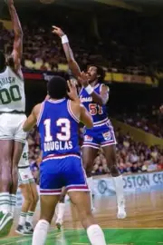 Reggie King Kansas City Kings shoots against the Boston Celtics du- Old Photo