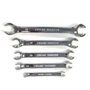 Craftright FLARE NUT SPANNER SET 5 Pieces, Chrome Vanadium Steel, Fully Polished