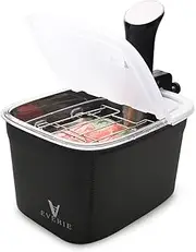 EVERIE Versatile 12-Quart Sous Vide Container with Built-in Rack and Collapsible Hinged Lid and Insulated Container Sleeve Compatible with All Sous Vide Cookers, KIT-1202-TYPP Clear