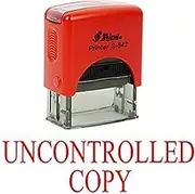 UNCONTROLLED Copy Self Inking Rubber Stamp Office Stationary Custom Shiny Stamp