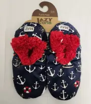 Lazy One Fuzzy Feet Slippers Non-Skid. Size S/M Women's 4-6. NWT Nautical Theme