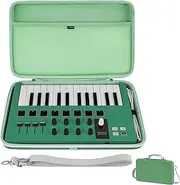 Geekria USB MIDI Keyboard Controller Hand Case, Compatible with Arturia MiniLab 3 / MiniLab MkII 25 Slim-Key, Hard Shell Travel Carrying Bag (Mint Green)