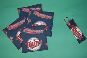 NEW COASTERS SET of 4 and/or KEYCHAIN key ring MINNESOTA TWINS BASEBALL