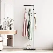 Metal Coat Rack Freestanding, Coat Hanger Stand With 3 Hooks,Clothing Rack with Natural Marble Base, Modern Coat Stand for Entryway, Living Room,Bedroom, Office, Black / 170 cm