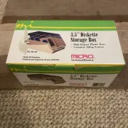 Micro Innovations 3.5” Diskette Storage Box Brand New Holds 40 Disks
