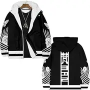 [MEADOO] Mens Reveng Tokyo Cosplay Costumes Senju Kawaragi Hooded jacket Brahman Plus fleece coat casual Anime Plush hoodie
