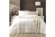 Ddecor Home Mosaic Queen Bed Comforter Set 500TC Cotton Jacquard Bedding White