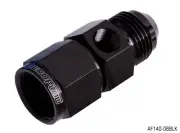 AEROFLOW STRAIGHT FEMALE TO MALE WITH 1/8" PORT -6AN BLACK FINISH AF140-06BLK