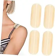 AKOOSY 6Pcs Invisible Non Slip Shoulder Pads Light Beige Silicone Enhancer Gasket for Women Comfortable Supportive Shoulder Strap Pads for Everyday Use and Low Shoulder Relief