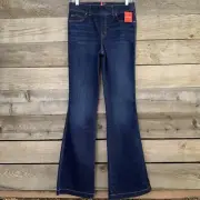 Spanx Jeans Womens M Flare Midnight Wash Dark Pull On Elastic Waist 20327R NWT