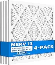 Chenzhit (4 Pack) 20x24x1 Furnace Air Filters, MPR 1900 & FPR 10, MERV 13 Pleated Air Filter (Actual Size: 19.75" x 23.75" x 0.75")