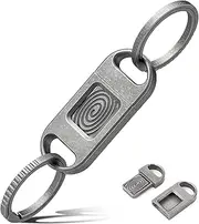 [TISUR] Quick Release Carabiner Keychain, Titanium EDC Pull Apart Detachable Keychain with 2pcs Titanium Key Rings