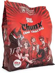 [Jealous Devil] All Natural Hardwood Lump Charcoal - Clean Burning Hardwood Charcoal for Grilling - Hickory Flavour BBQ Charcoal - 4.5 (10lb) Bag