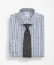 NWT BROOKS BROTHERS Supima Cotton Tattersall Dress Shirt BLUE SIZE 16-35