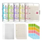 3 Rings Clear 3 rings Binder Cover with Grided Paper for DIY Loose Leaf Notebook