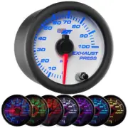 GlowShift White 7 Color 100 PSI Exhaust Drive Pressure Gauge - GS-W723_100