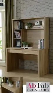 CARGO OFFICE STUDENT COMPUTER DESK HUTCH BOOKCASE 2 DRAWERS OAK WHITE CHARCOAL