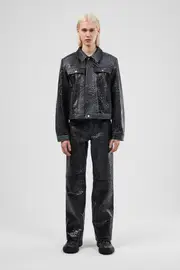 Leather Pants Dark Gray Leather Trousers