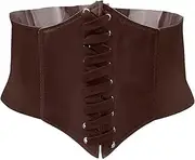 [Prettyia] Vintage Lace - Tied Corset Belt, Elastic Waist Belt for Women - 5color - Brown, Size