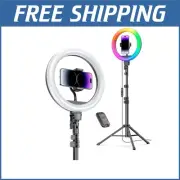 Professional 12" LED Ring Light with Bluetooth Control & Adjustable 72" Tripod