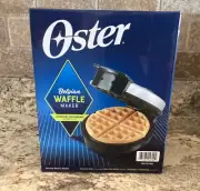 Oster 8" Non-Stick Round ~BELGIUM WAFFLE MAKER~ Silver CKSTWF2000 New in Box
