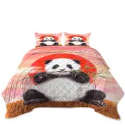 Animal Drawing Sun Dawn Panda Coverlet