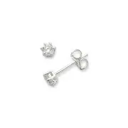 6mm Cubic Zirconia Stud Earrings in Sterling Silver.