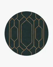245' Round | Machine Washable Runner Rug | Kid & Pet Friendly | Indoor Rug | Bryant Marine Blue & Gold Flatwoven Rug by The Hiltons | Ruggable